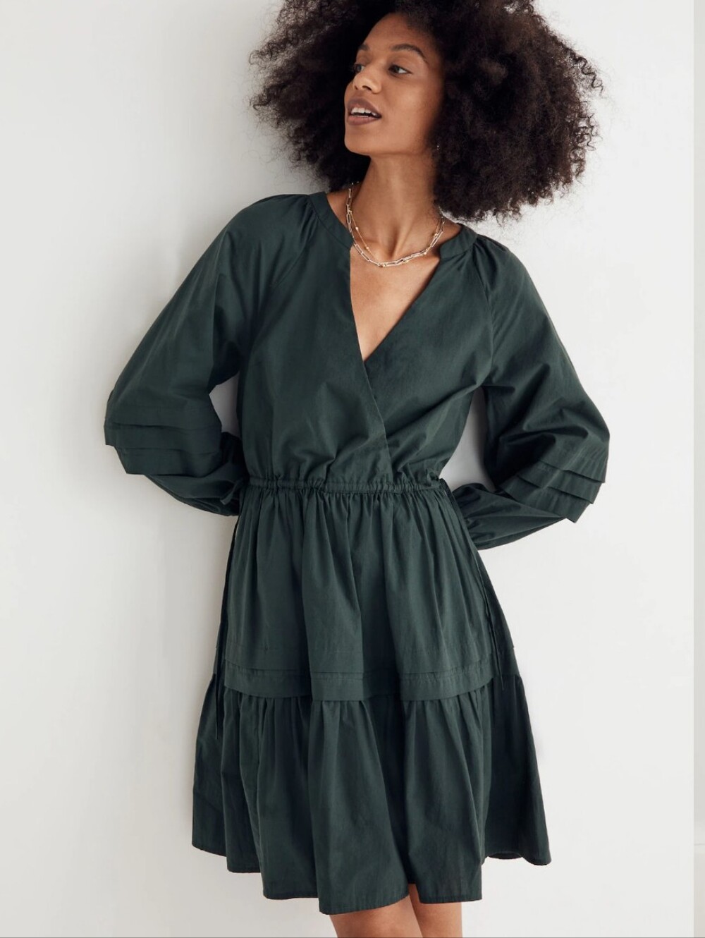 Madewell Crinkle Poplin Wrap Mini Dress